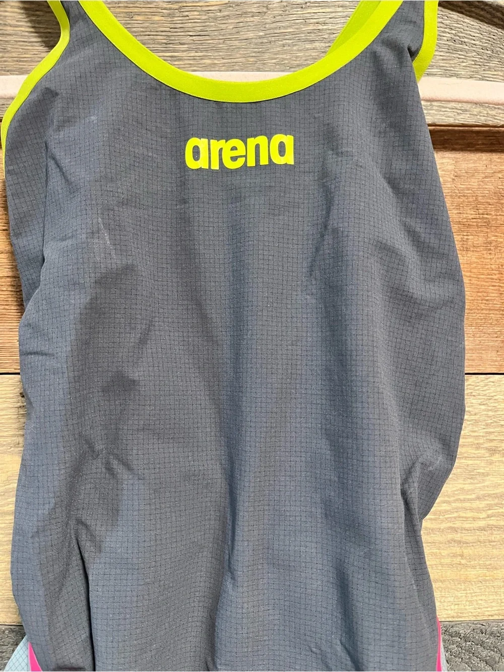 Arena Women's Racing Tech Suit in Charcoal with Neon Trim Size 30